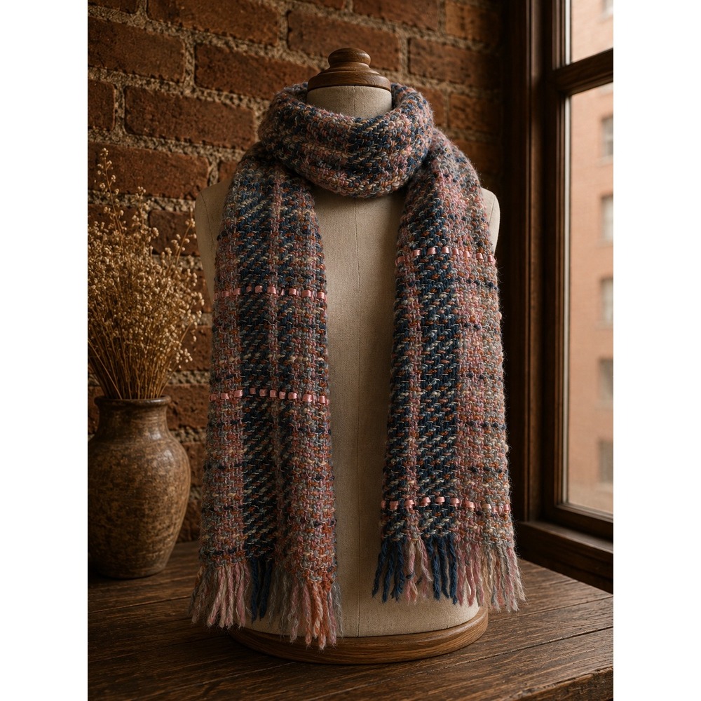 Vintage Wool Tapestries Ireland Scarf Boho Cottagecore Grandma Cozy Pastel